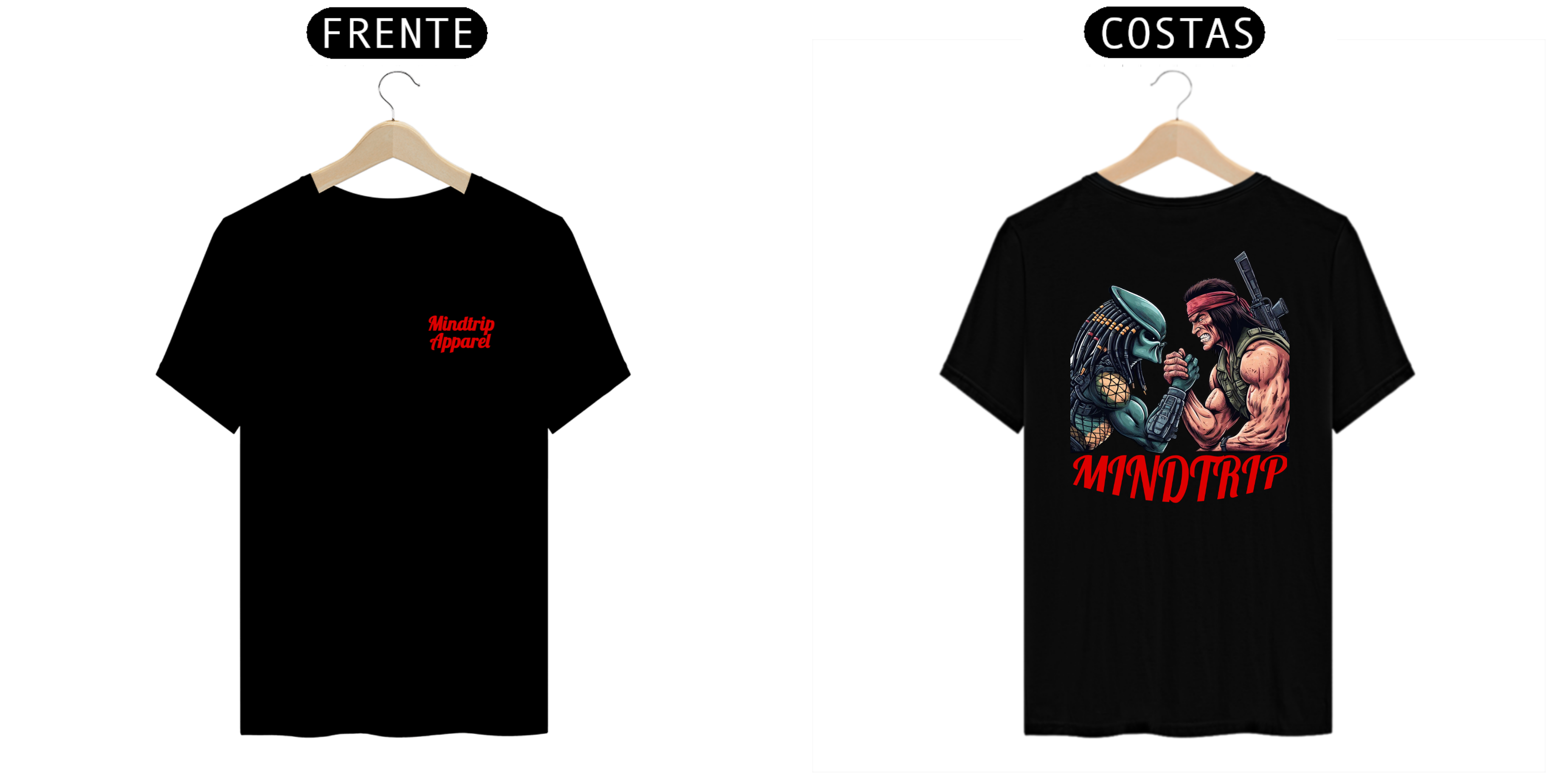 Nome do produto: Camiseta Rambo VS Predador (Mindtrip Apparel)