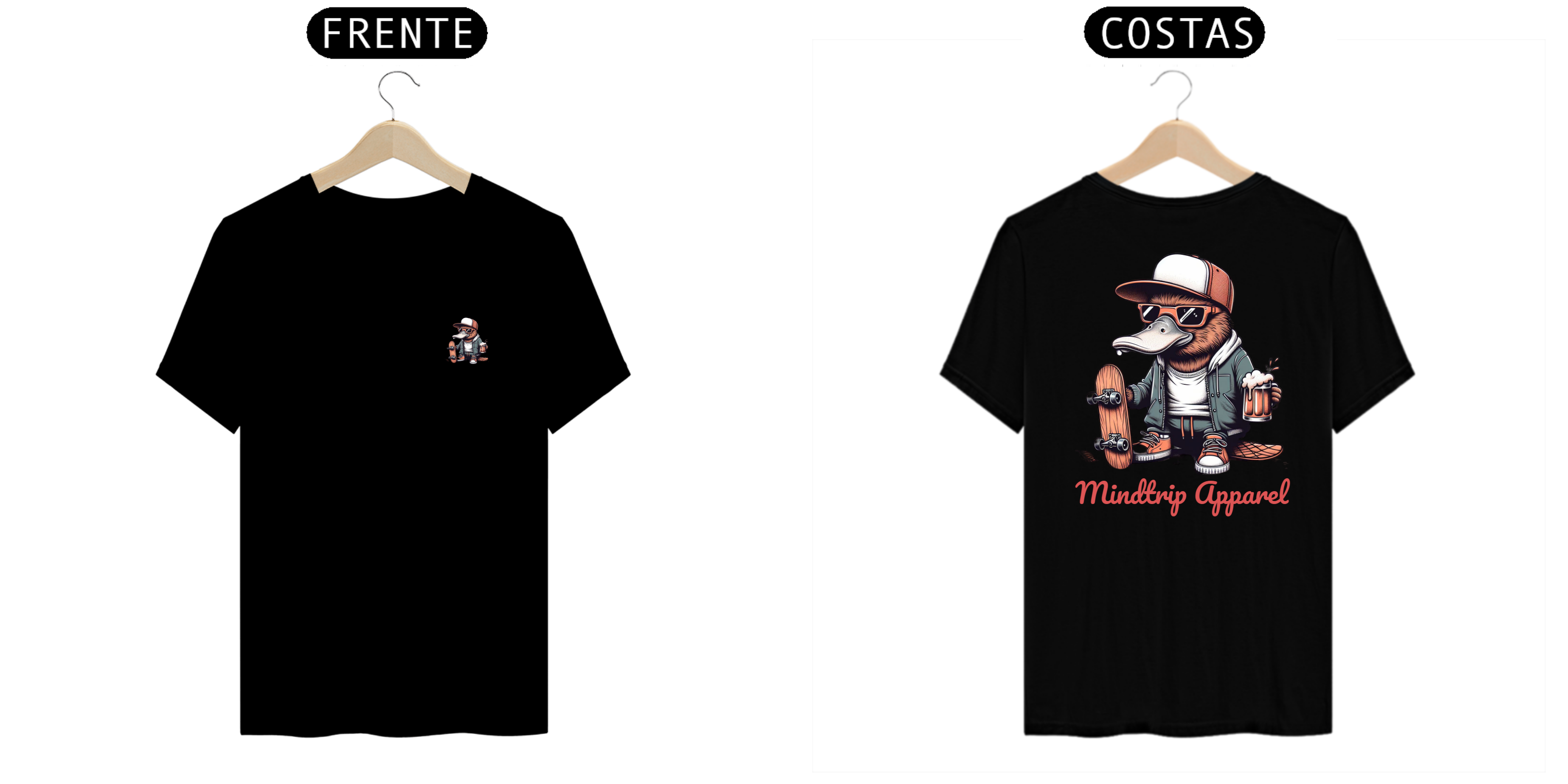 Nome do produto: Camiseta Ornitorrinco Skatista (Mindtrip Apparel)