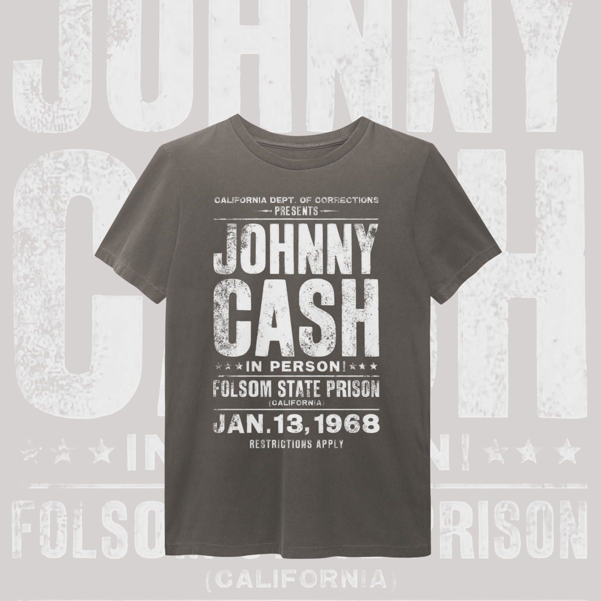 Nome do produto: T-SHIRT ESTONADA JOHNNY CASH