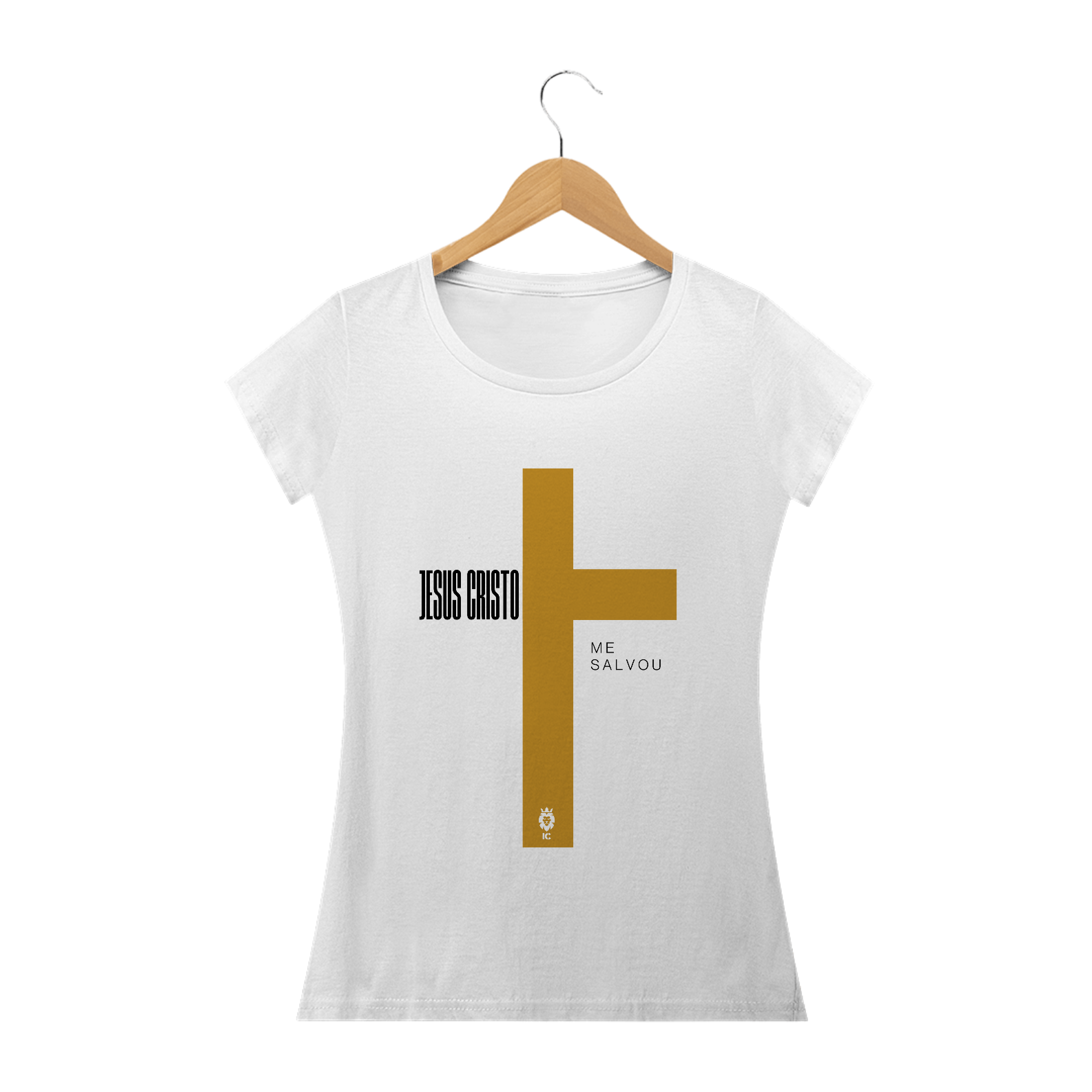 Nome do produto: Camiseta Baby Clássica Jesus Cristo Me Salvou - Identidade Cristã