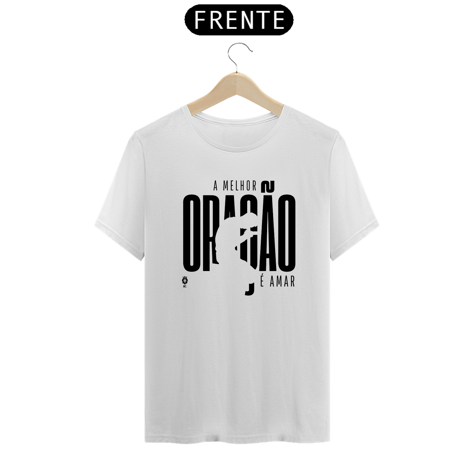 Nome do produto: Camiseta Clássica A Melhor Oração é Amar - Identidade Cristã