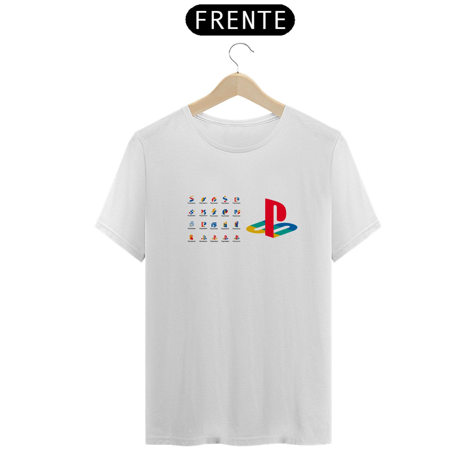 Nome do produto: Camiseta T-Shirt PLAYSTATION EVOLUÇÃO DA MARCA
