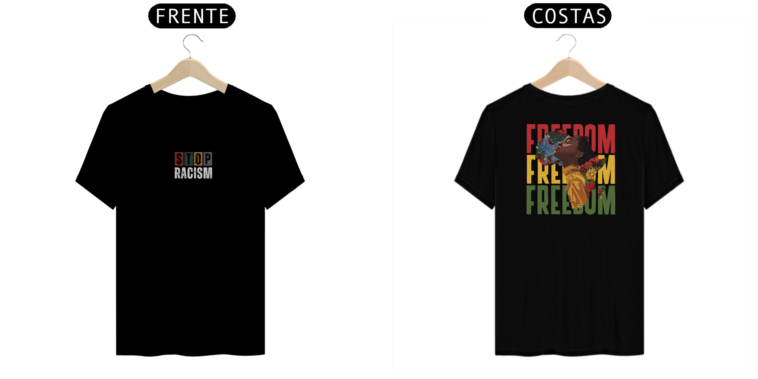 Nome do produto: Camiseta stop racismo/freedom