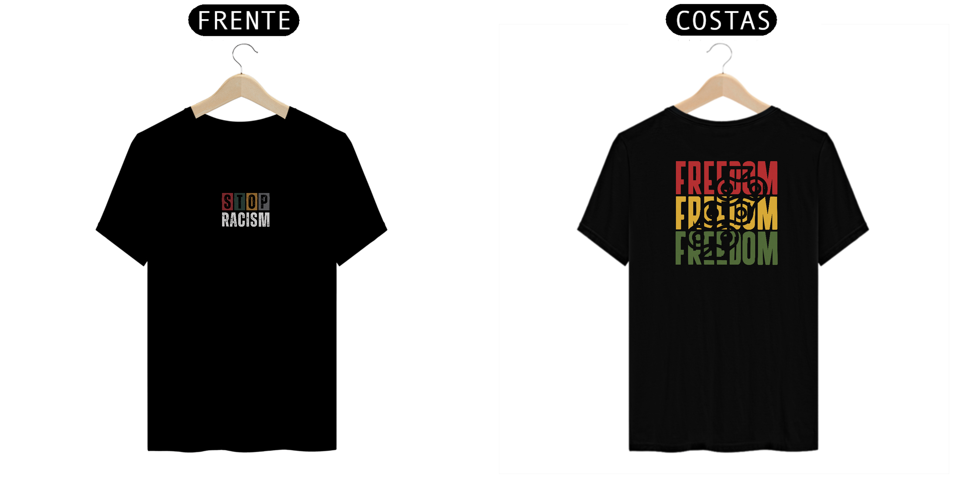 Nome do produto: Camiseta stop racism/ freedom