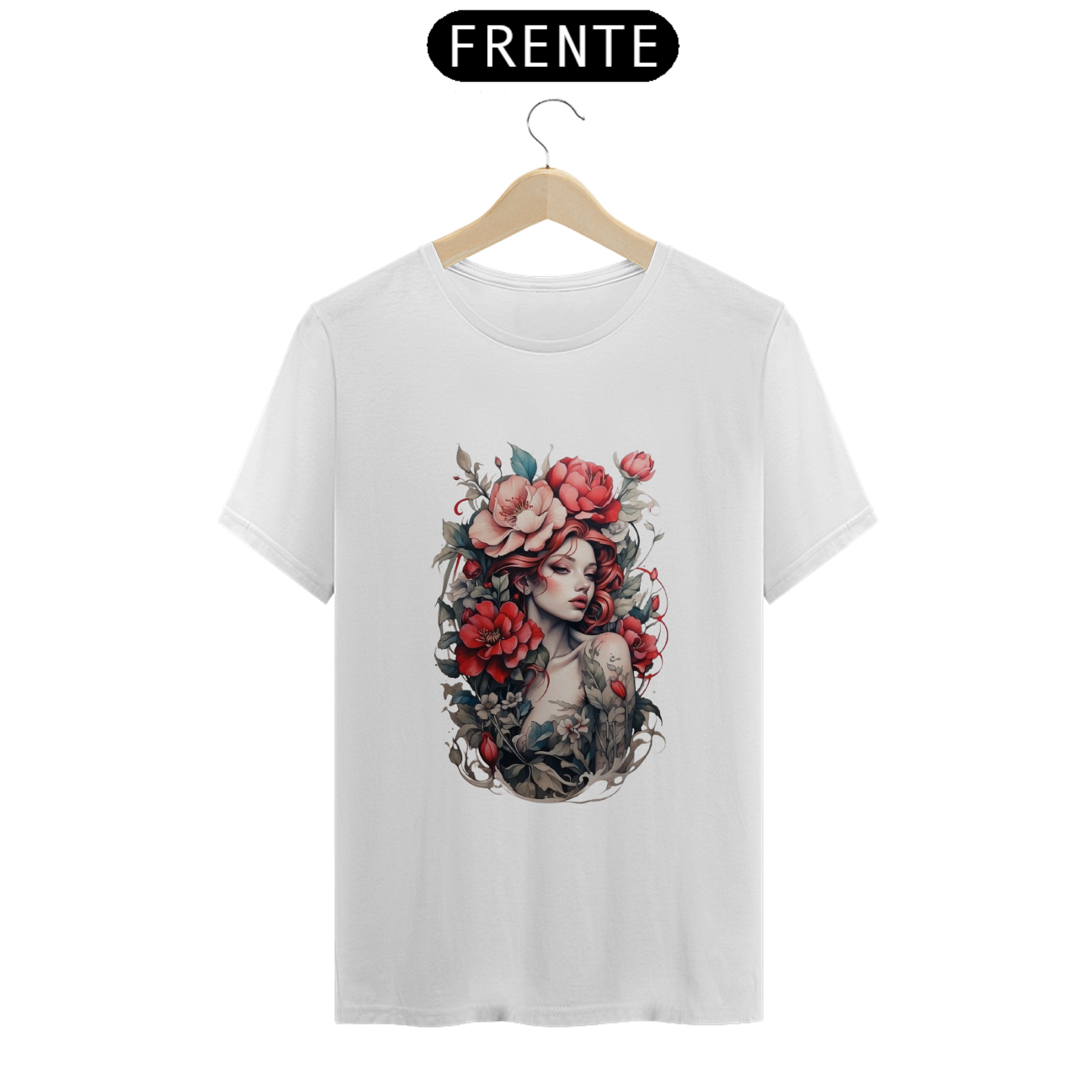 Nome do produto: Camiseta Rose Girl Aquarela da luna