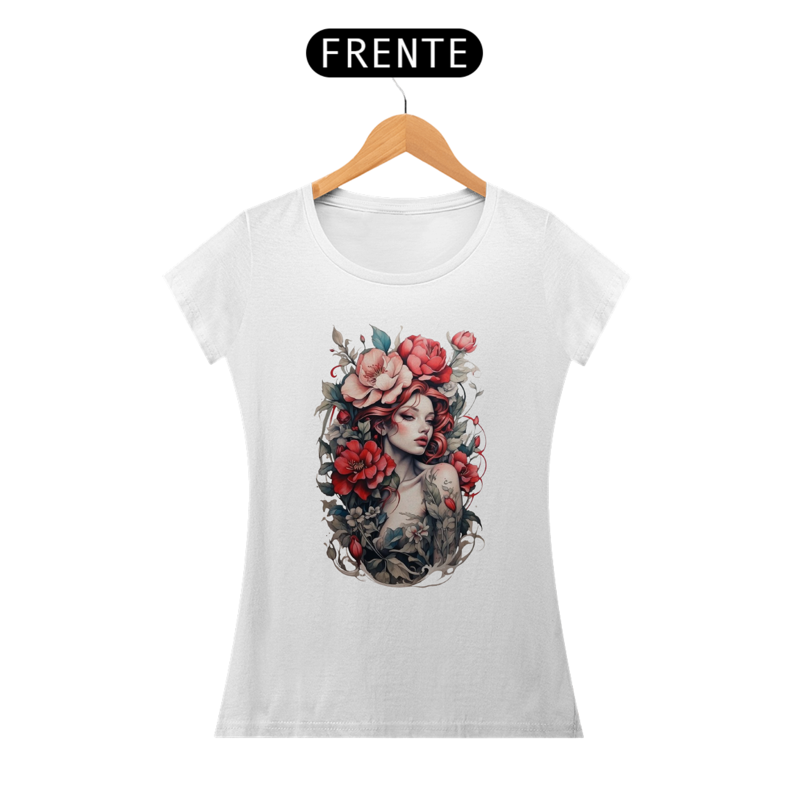 Nome do produto: Baby Look Rose Girl Aquarela da Luna