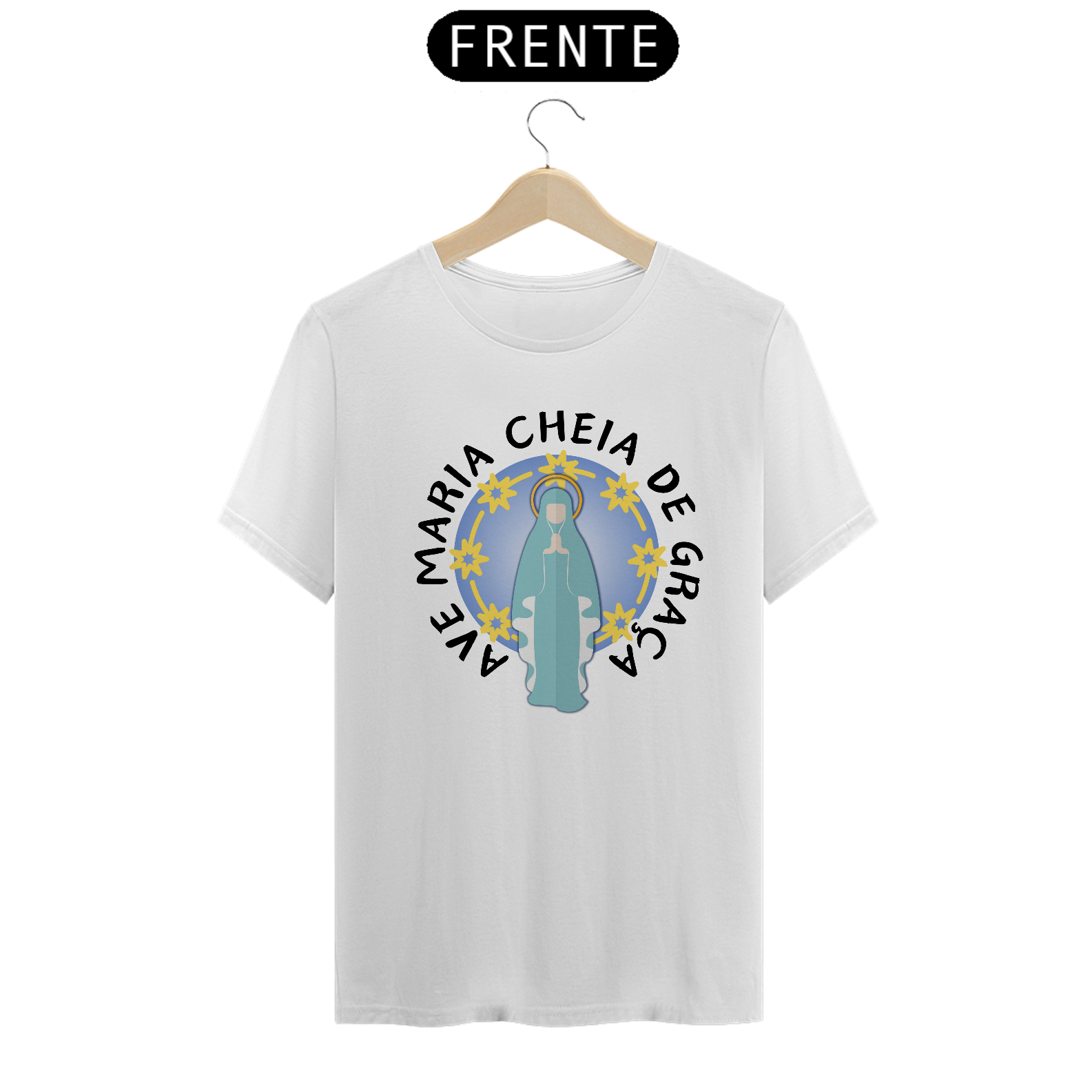 Nome do produto: Camiseta Quality Ave Maria Masculina