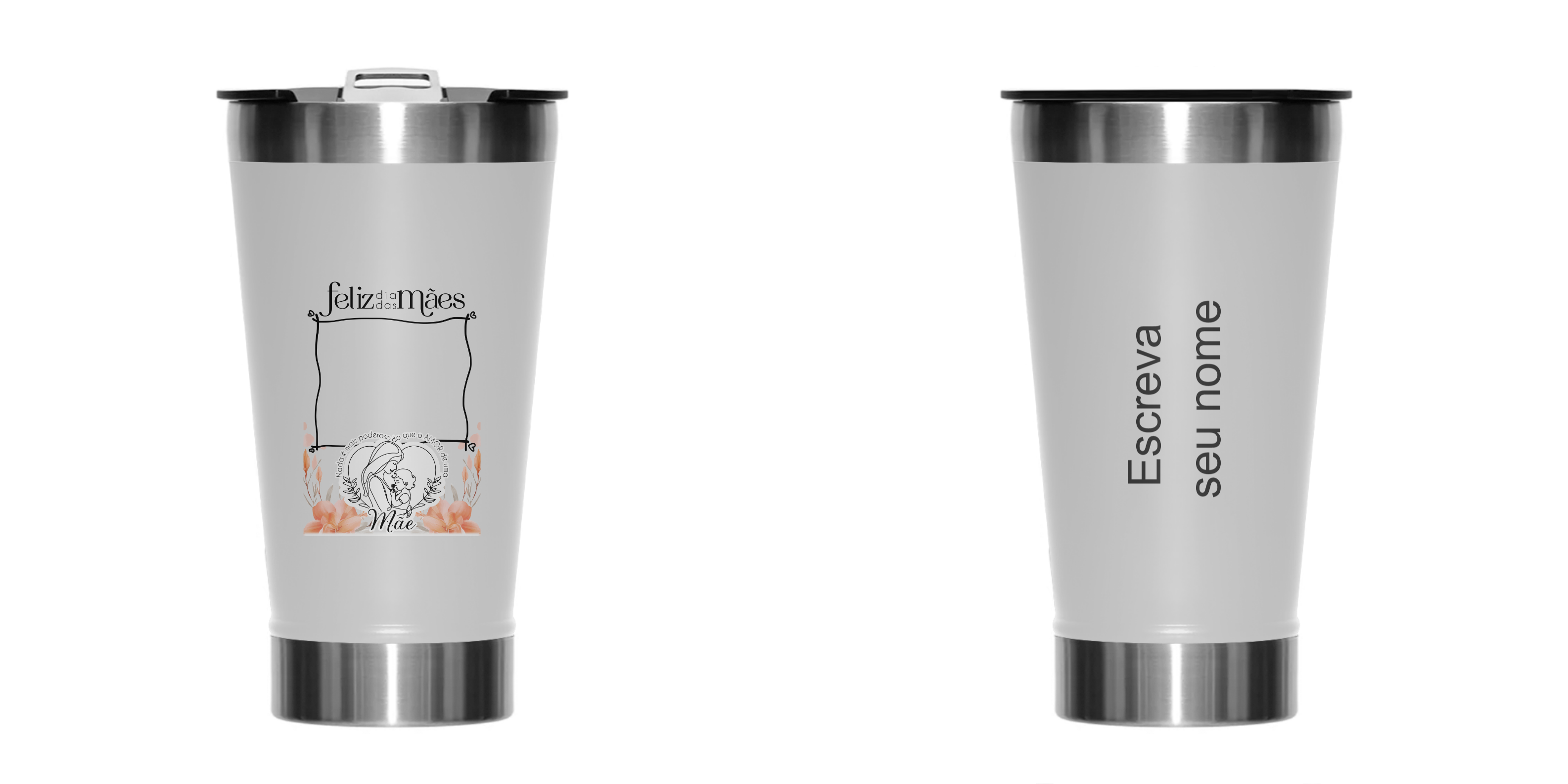Copo térmico personalizado dia das mães (personalize com sua foto e seu nome)