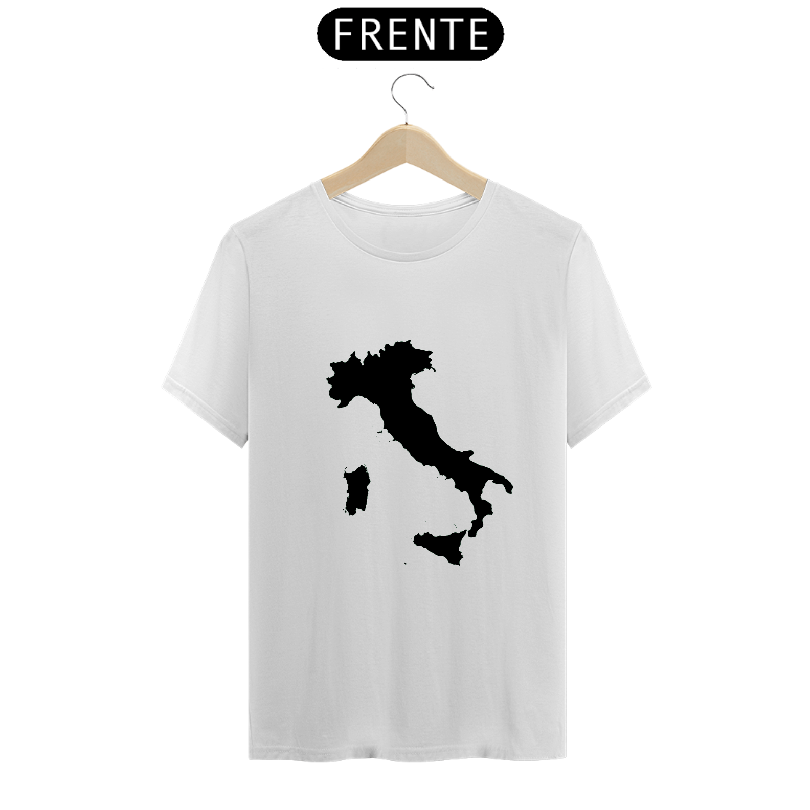 Nome do produto: Camisa Itália (mapa) - preto