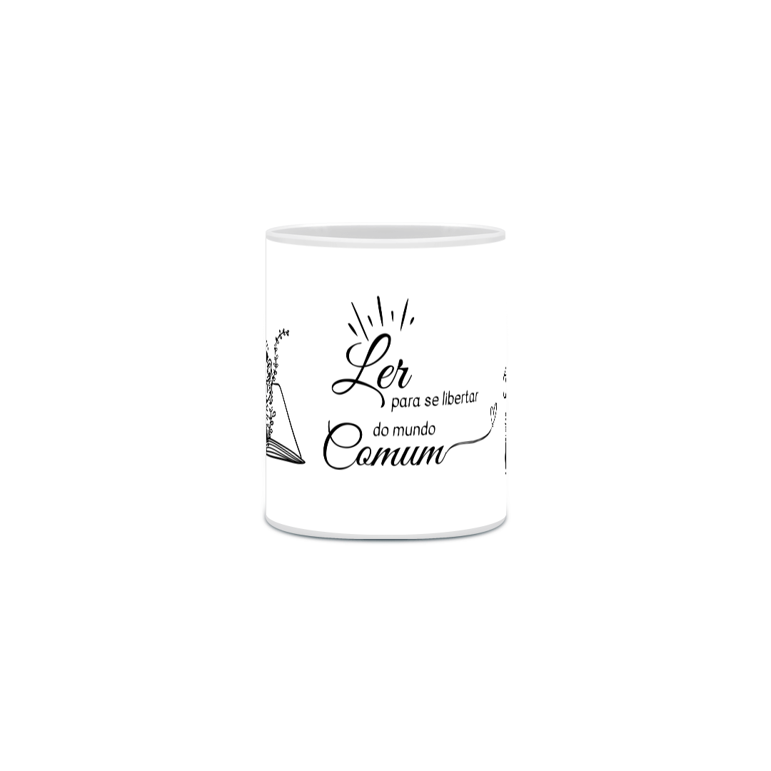 Nome do produto: Caneca Ler para se libertar do mundo comum.