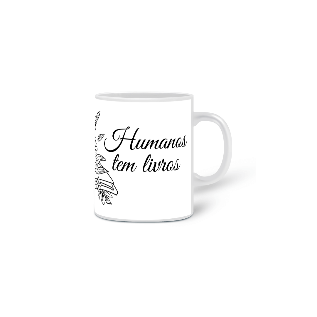 Nome do produto: Caneca Pássaros tem asas, humanos tem livros.