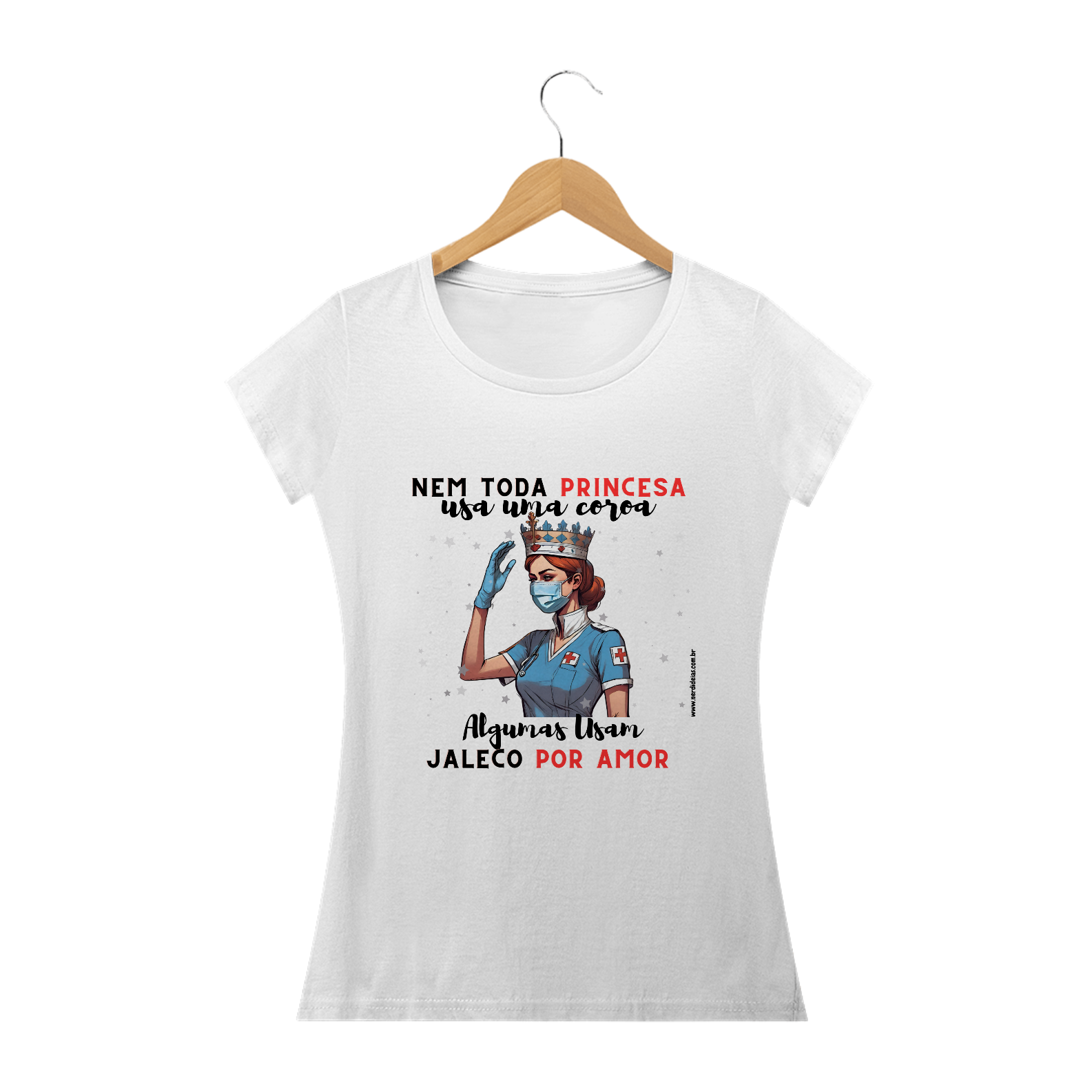 Nome do produto: Camisa Baby Long Princesa Enfermagem