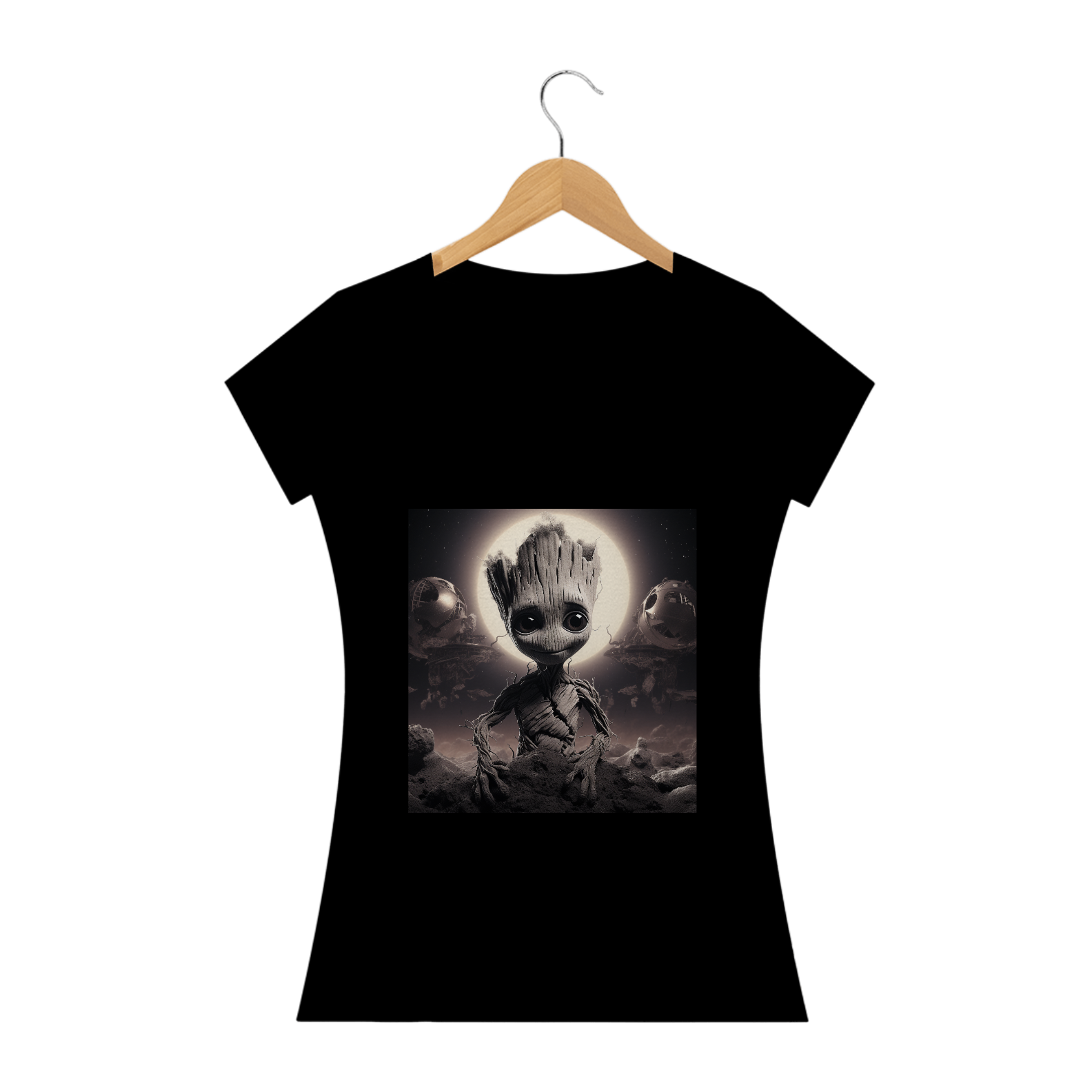 Nome do produto: Camiseta Feminina do Groot