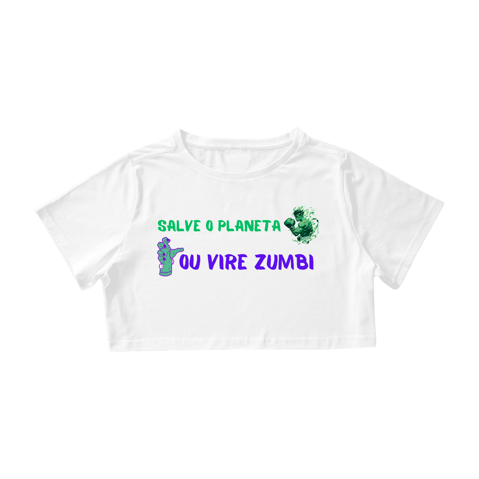 Nome do produto: Camisa Cropped Salve o planeta