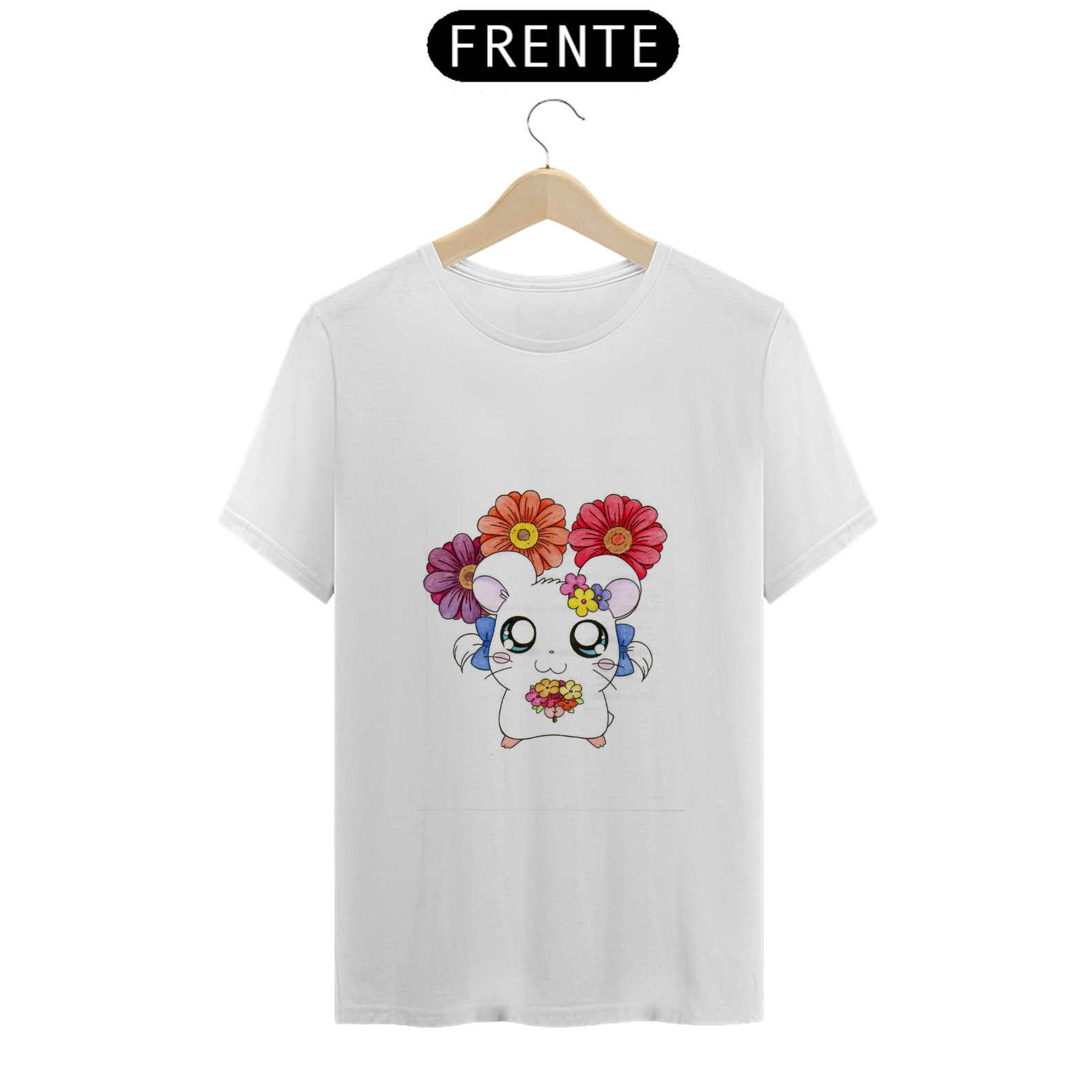 Nome do produto: Camisa T-shirt Estampada Hamtaro Beijo
