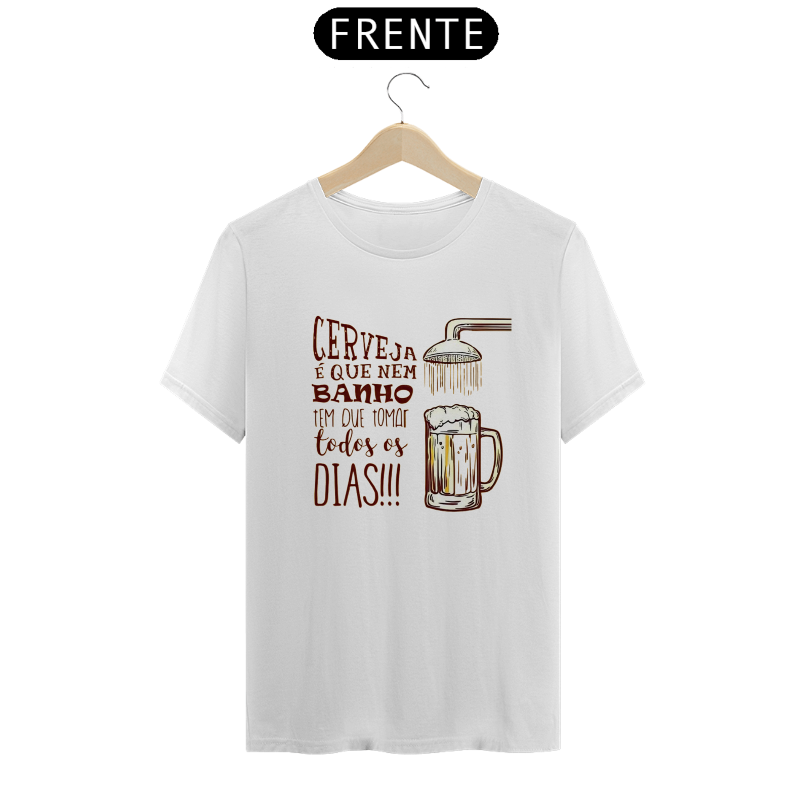 Nome do produto: T-Shirt Classic Unissex / Cerveja É Igual Banho