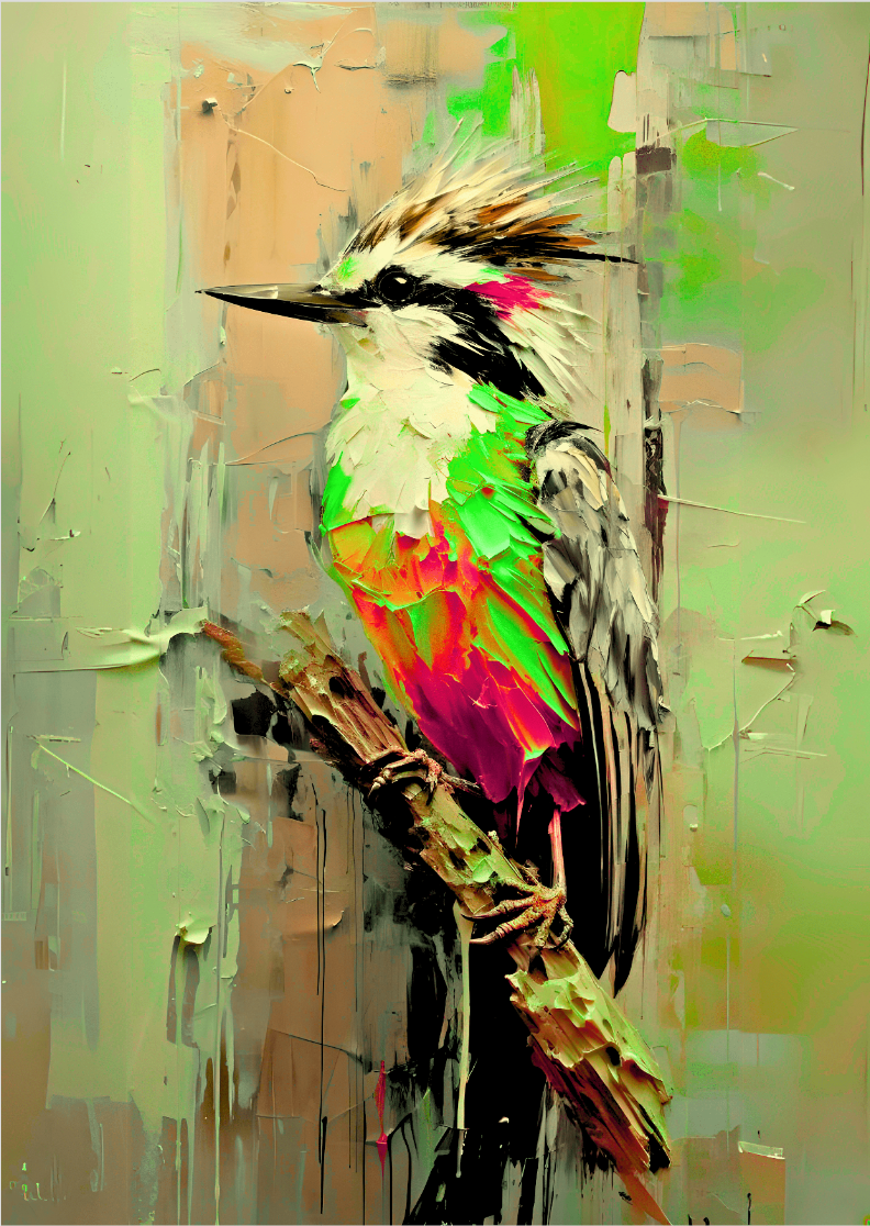 Nome do produto: Poster Retrato  Pássaro Encantador