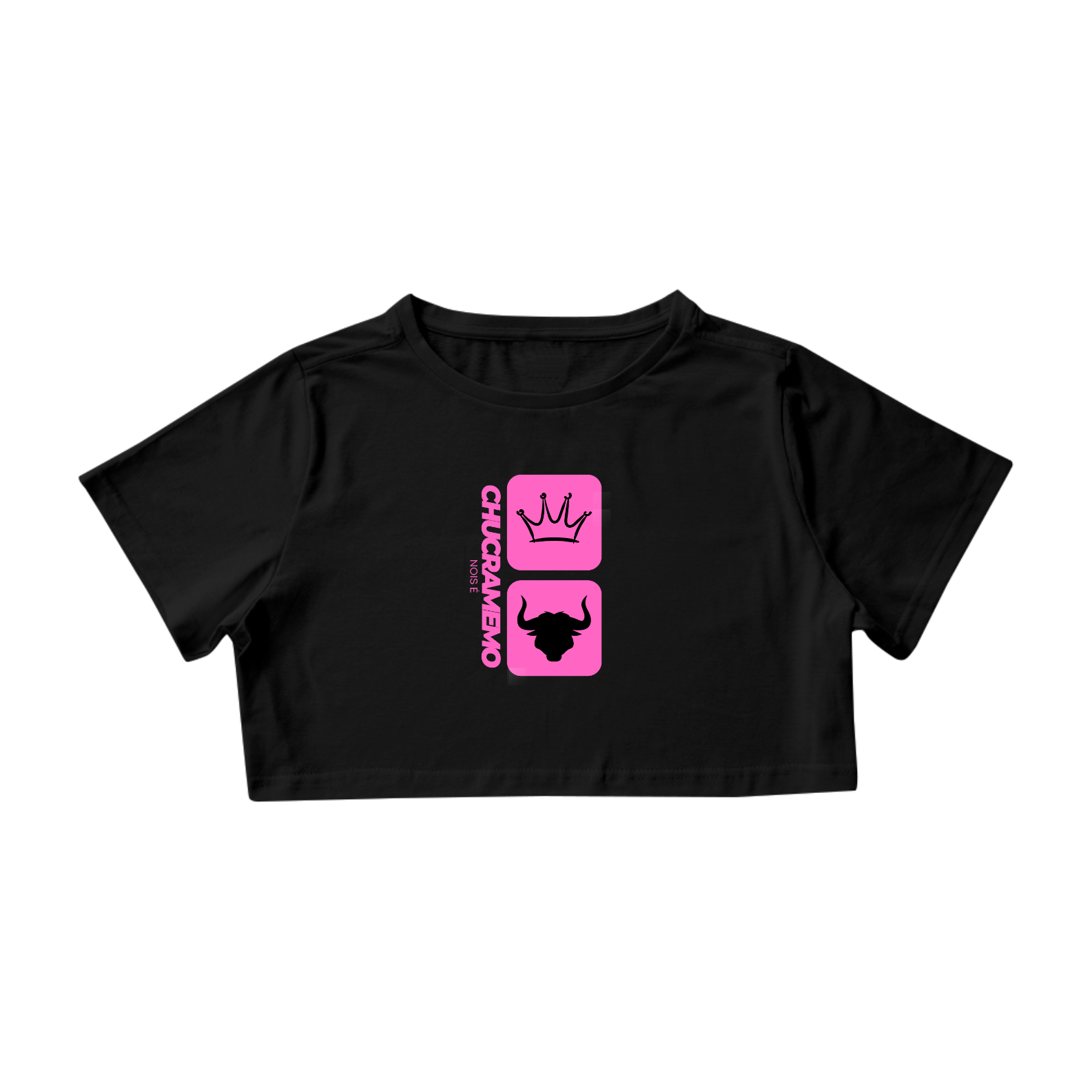 Nome do produto: Camisa Cropped / Nois É Chucramemo