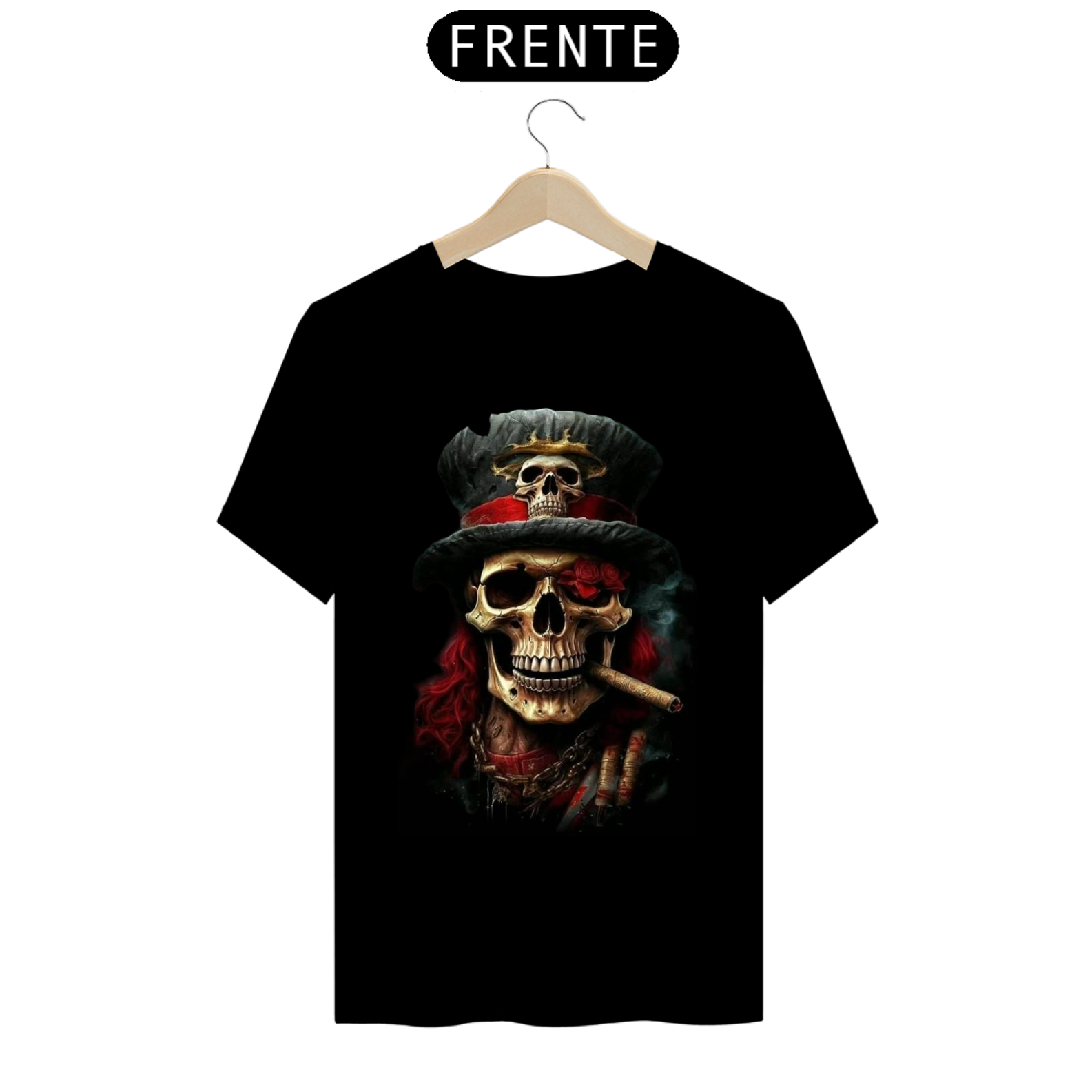 Nome do produto: T-Shirt Caveira Cartola