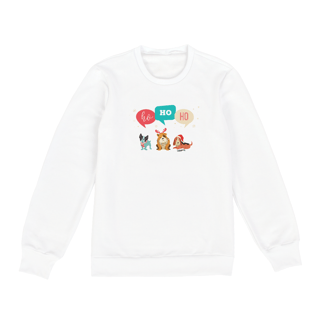 Moletom Blusão Cachorro Natal Ho Ho Ho