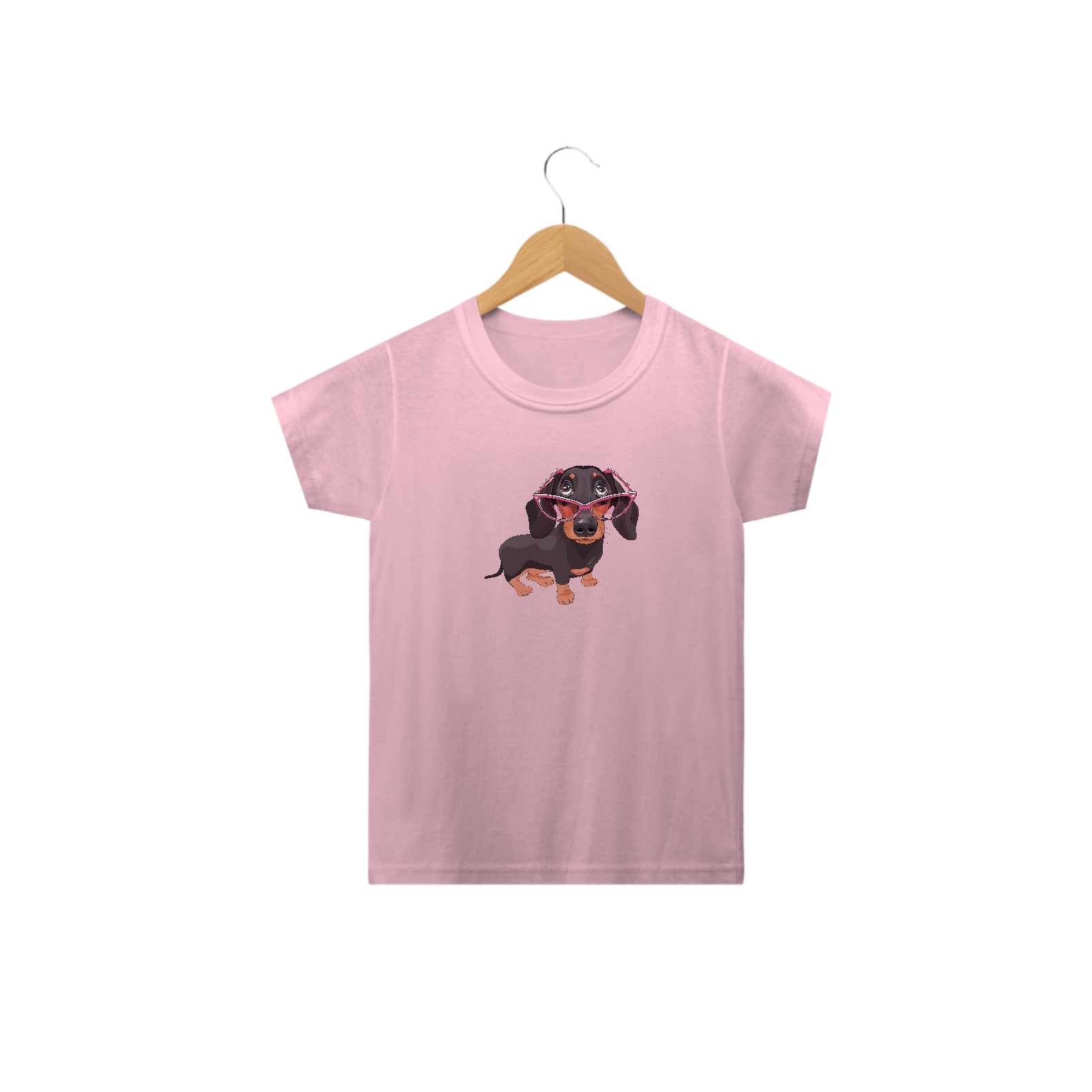 Nome do produto: Camiseta Infantil Dachshund de Óculos