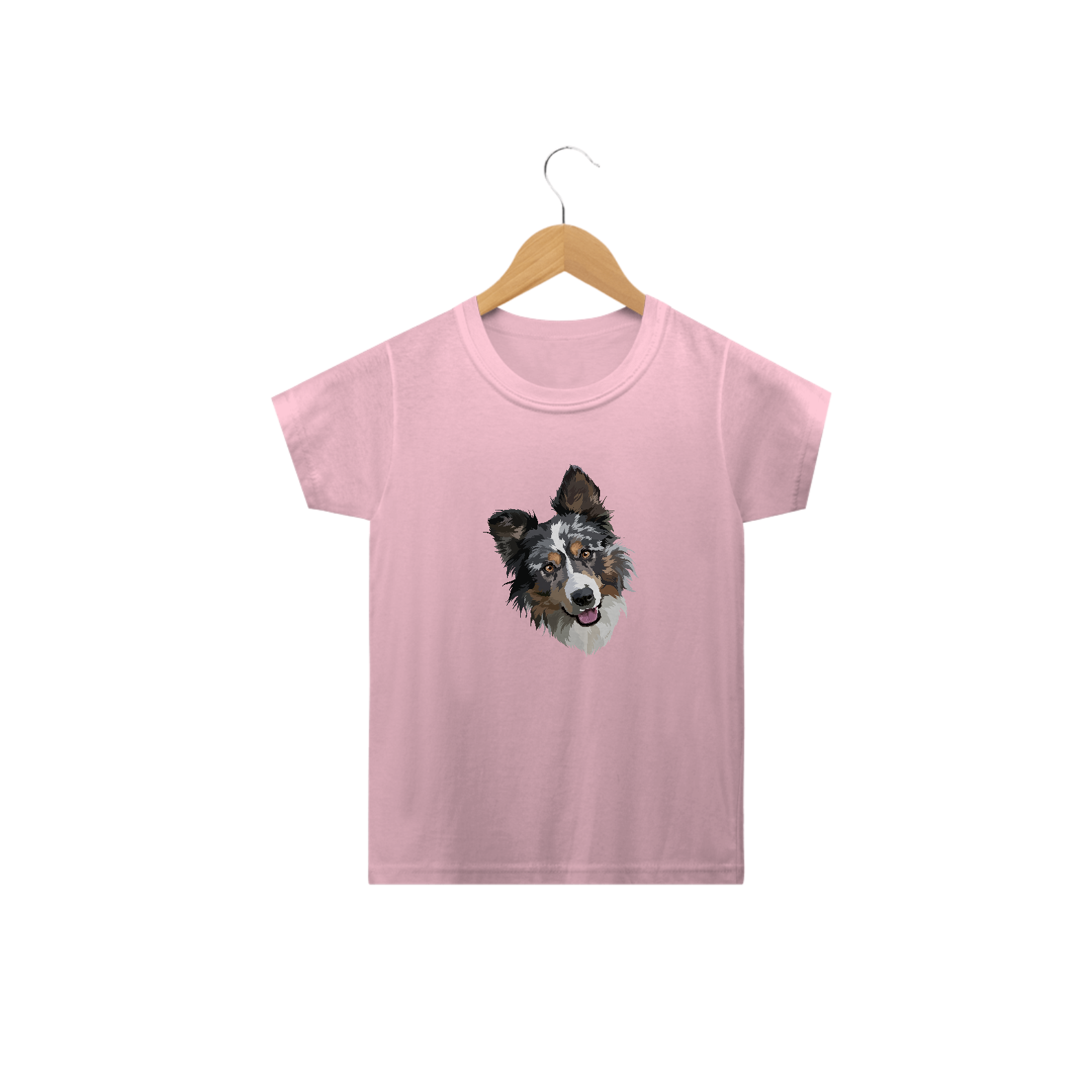 Camiseta Infantil Border Collie Realista
