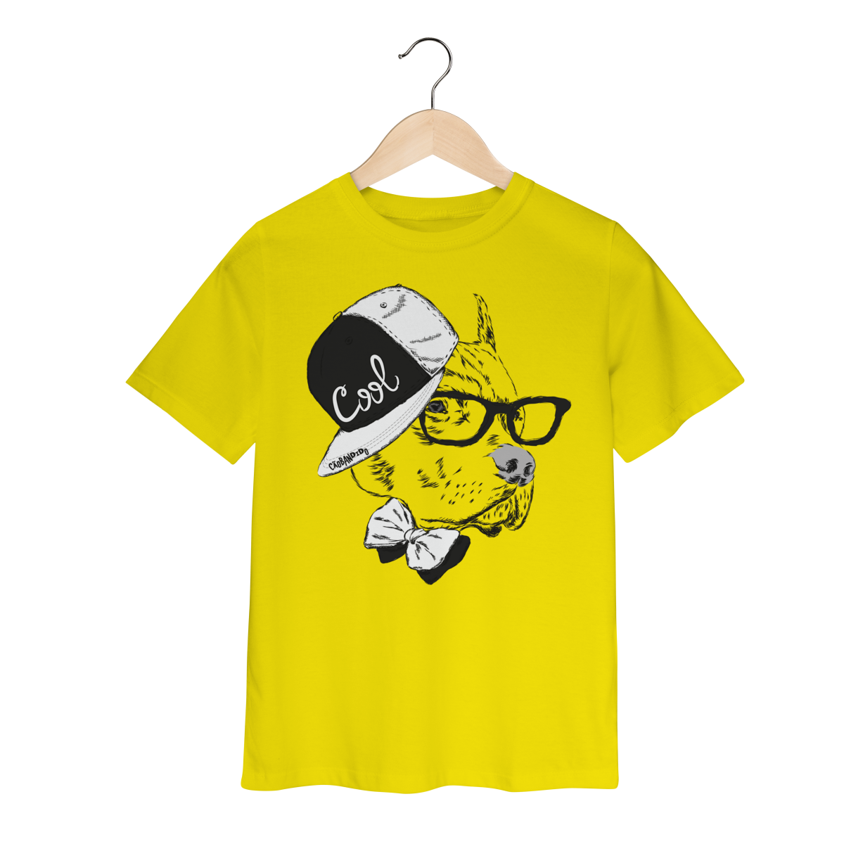 Camiseta Infantil Pitbull de Boné e Óculos