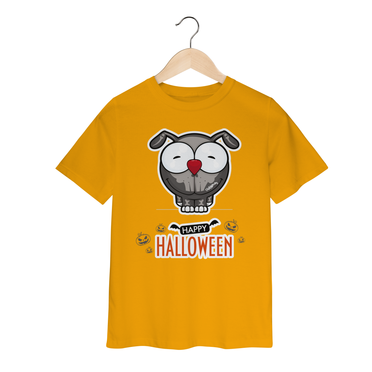 Camiseta Infantil Happy Halloween Cartoon Doggy