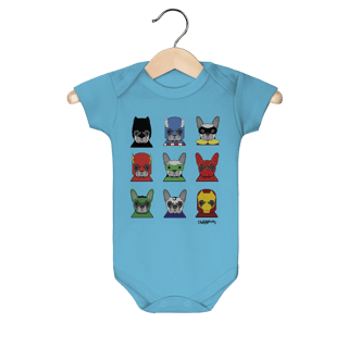 Body Bebê Cachorros Super-Heróis