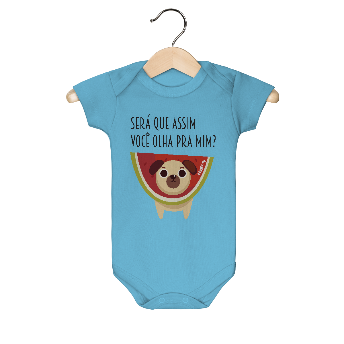 Body Bebê Cachorro Melancia - Será Que Assim Você Olha Pra Mim?