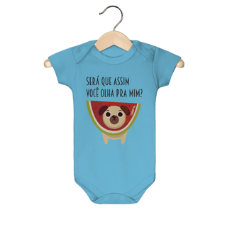 Body Bebê Cachorro Melancia - Será Que Assim Você Olha Pra Mim?