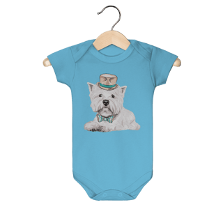 Body Bebê West Terrier de Gravata e Chapéu