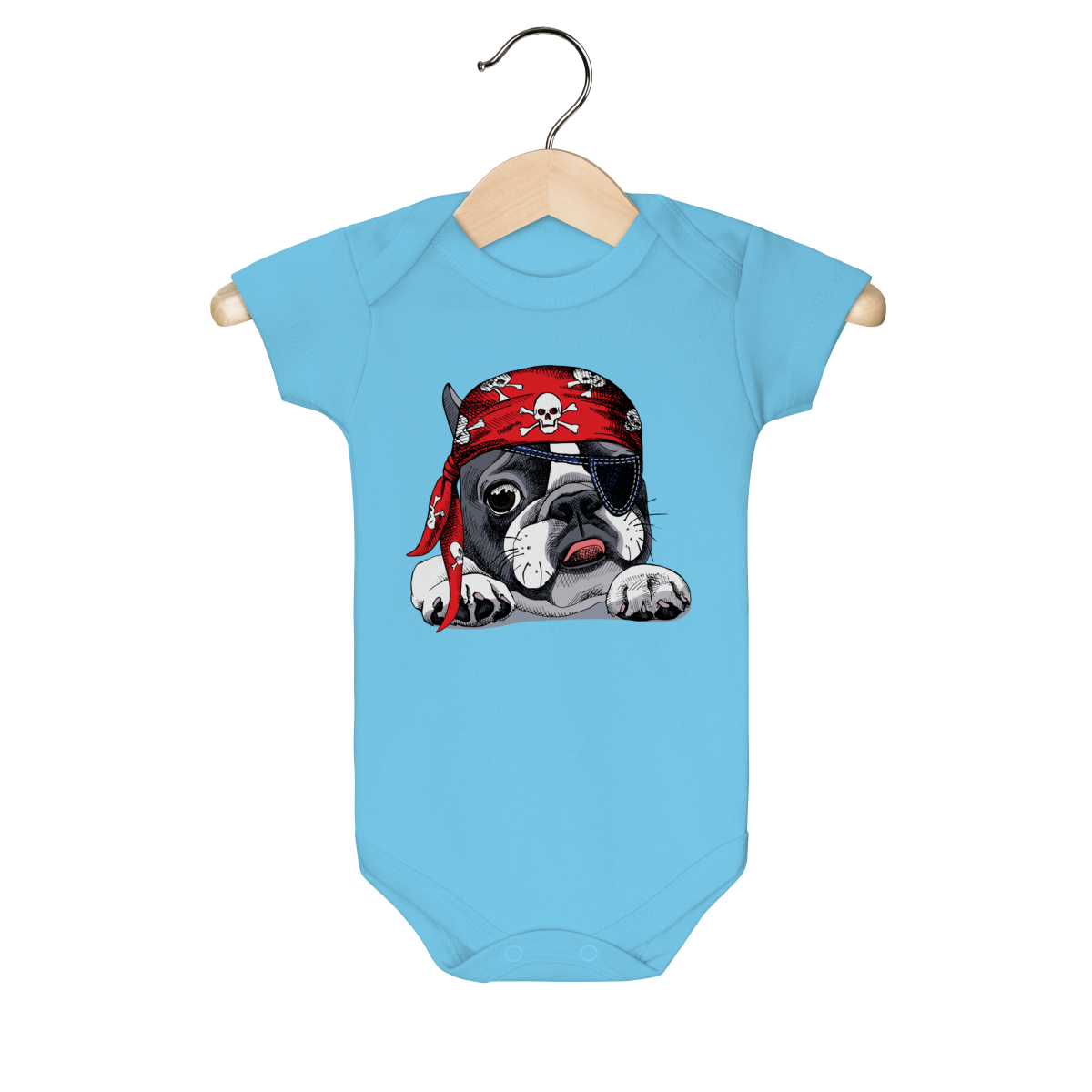 Body Bebê Bulldog Francês Pirata