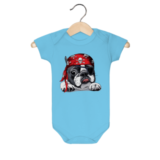 Body Bebê Bulldog Francês Pirata