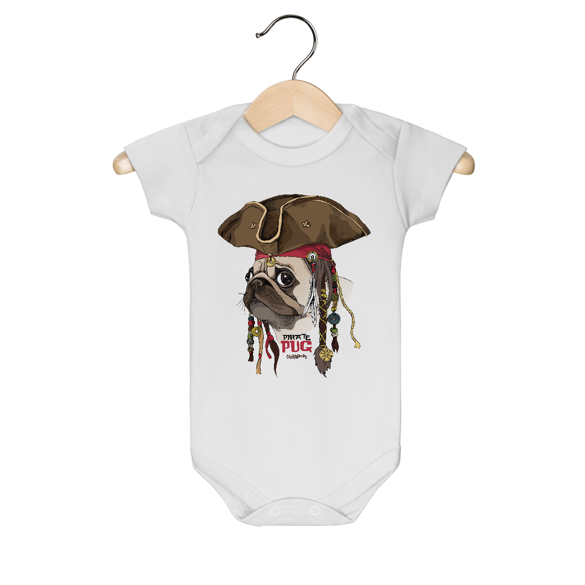 Body Bebê Pug Pirata