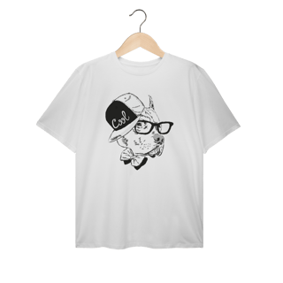 Camiseta Plus Size Pitbull de Boné e Óculos