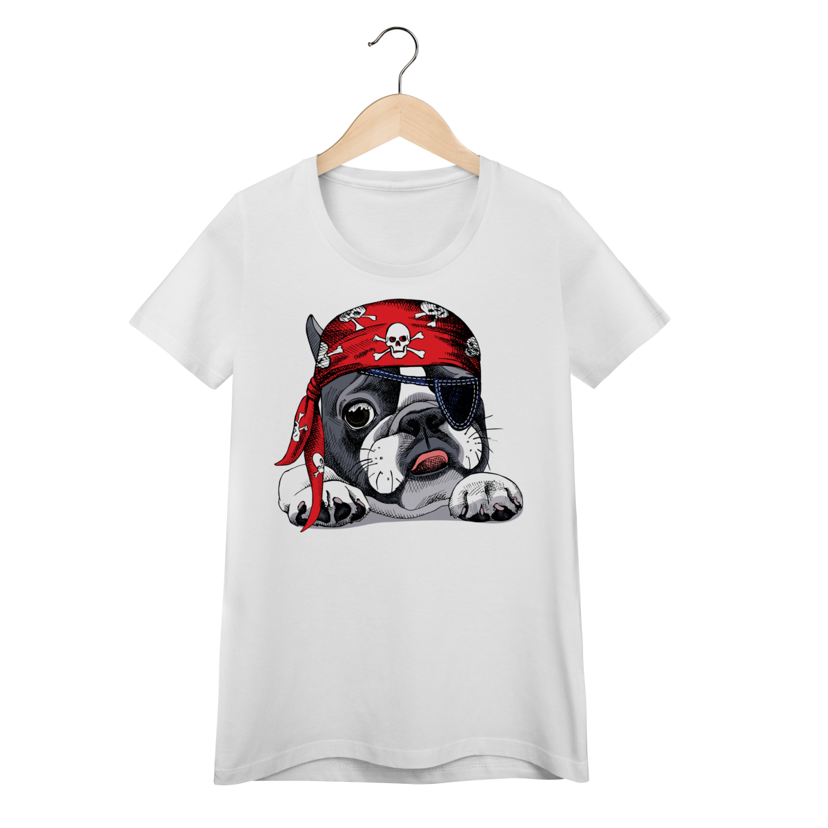 Baby Look Bulldog Francês Pirata