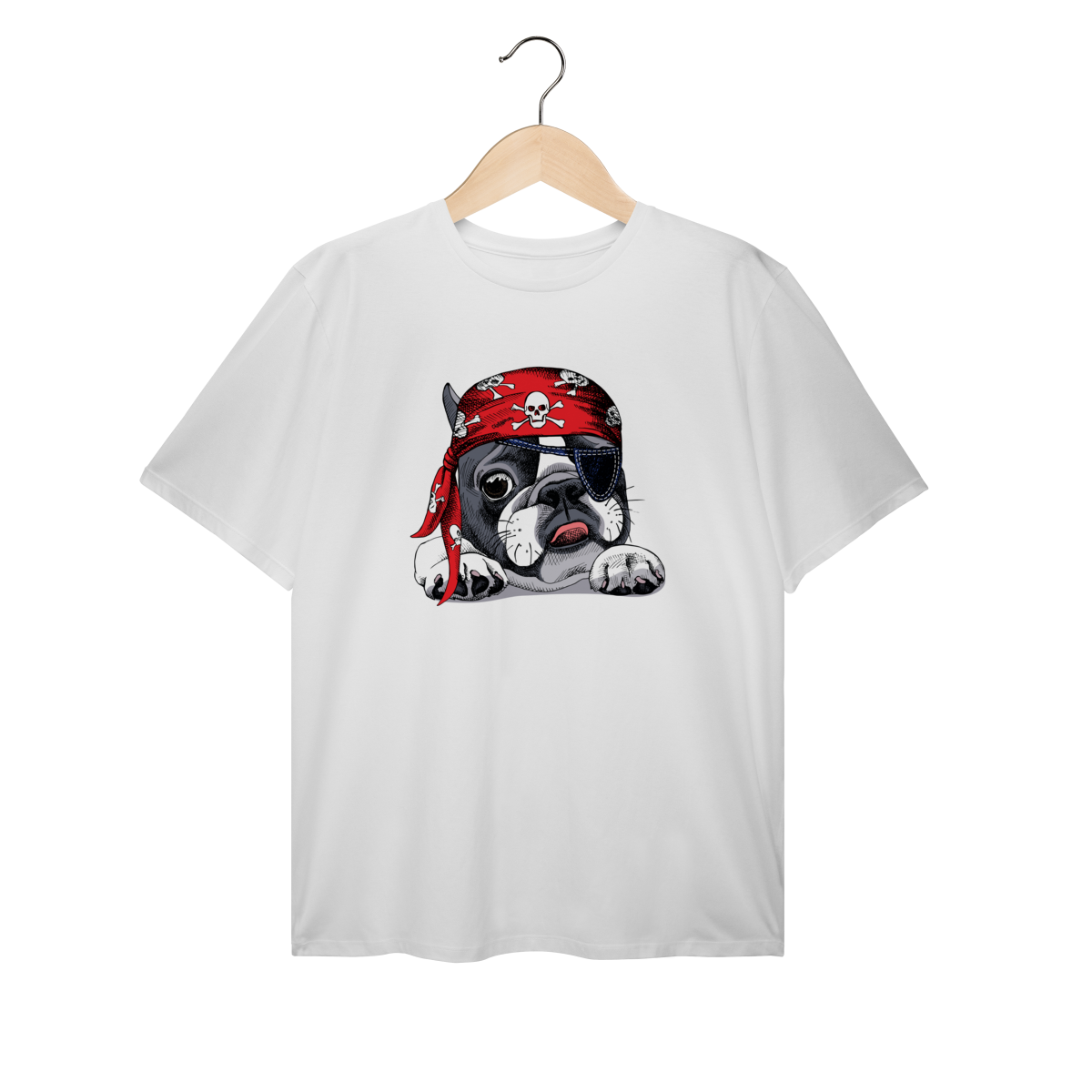 Camiseta Plus Size Bulldog Francês Pirata