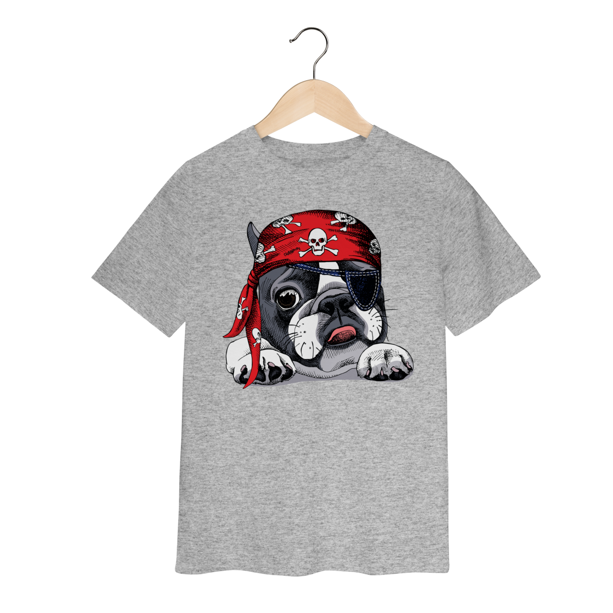 Camiseta Infantil Bulldog Francês Pirata