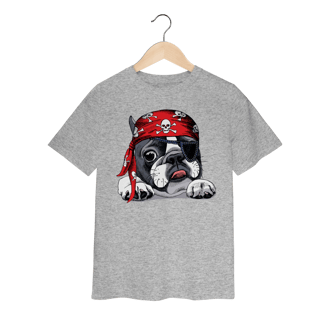 Camiseta Infantil Bulldog Francês Pirata