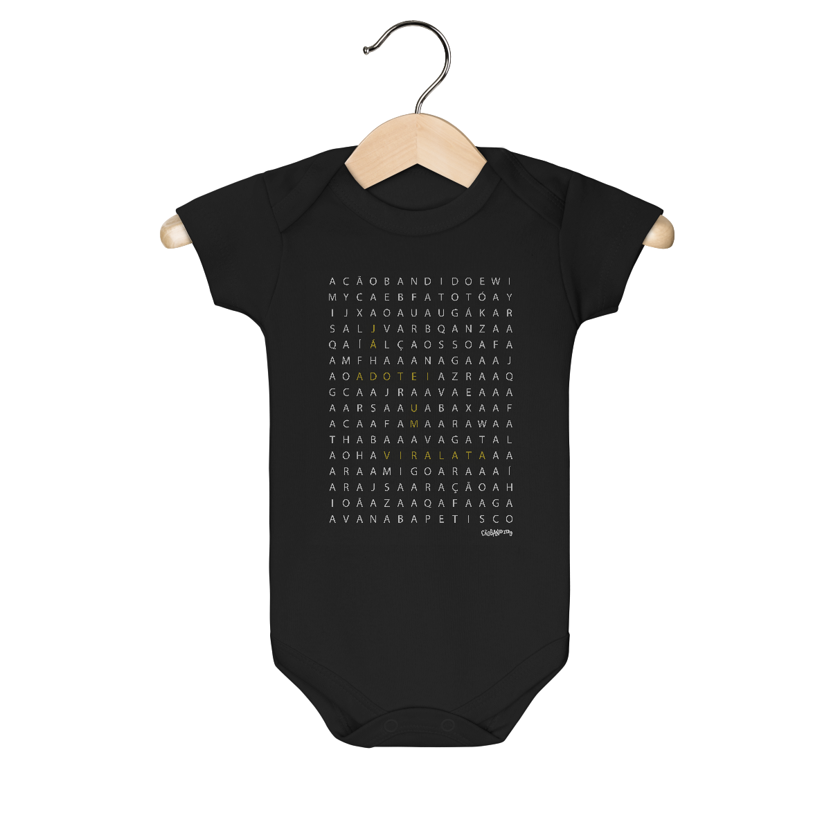 Body Bebê Caça Palavras - Já Adotei um Vira-Lata