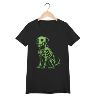 Baby Look Cachorro Esqueleto Neon