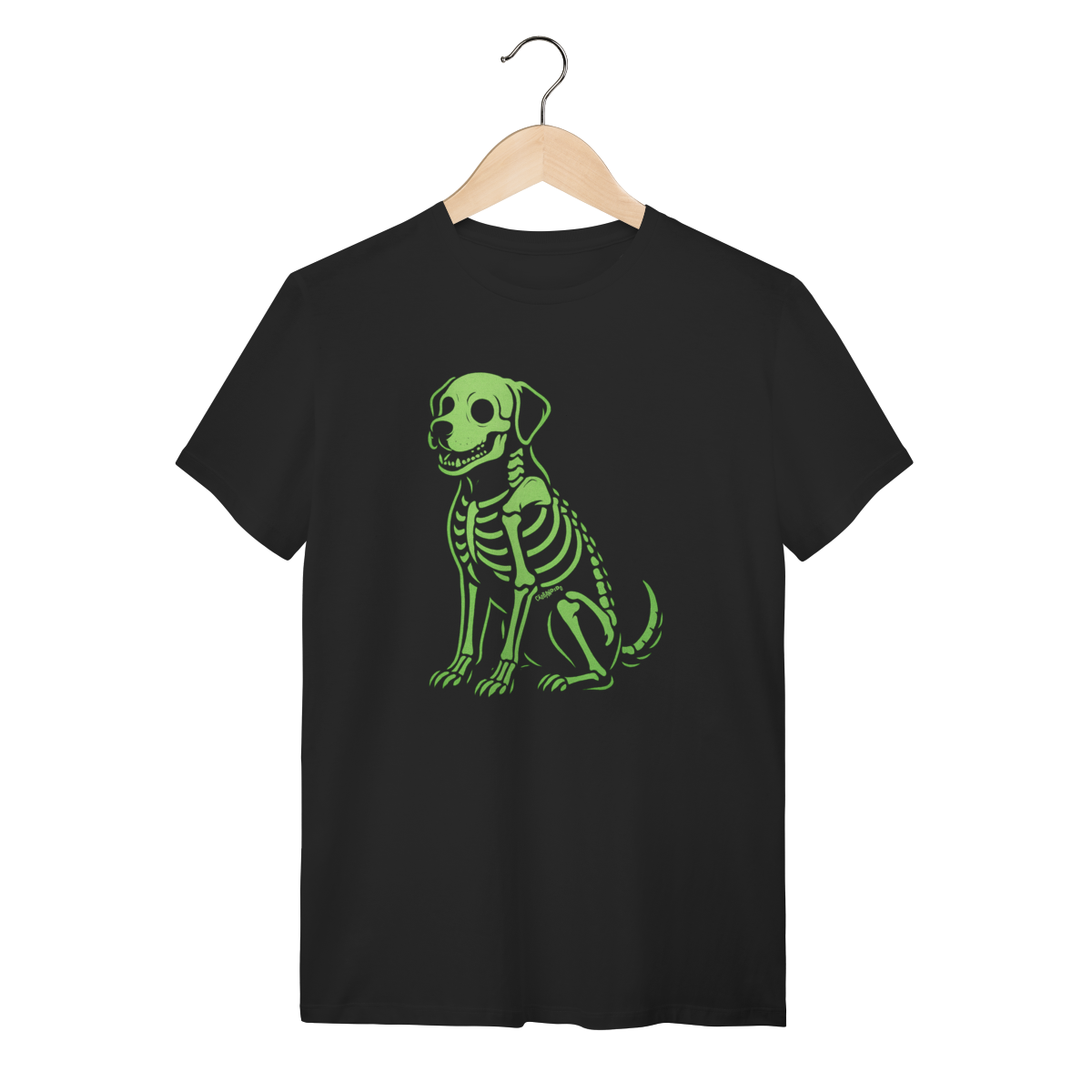 Camiseta Cachorro Esqueleto Neon