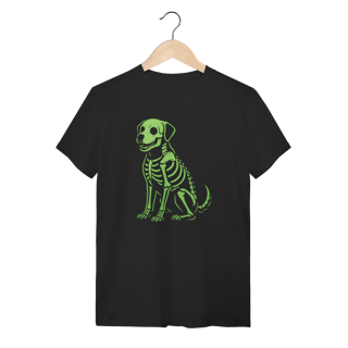 Camiseta Cachorro Esqueleto Neon