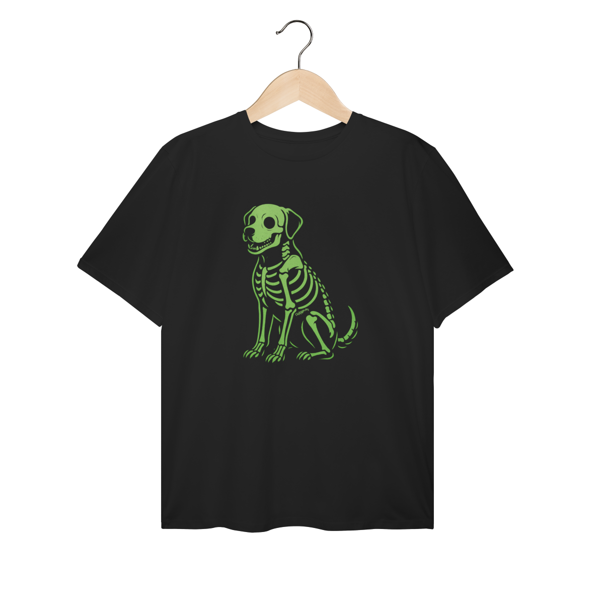 Camiseta Plus Size Cachorro Esqueleto Neon