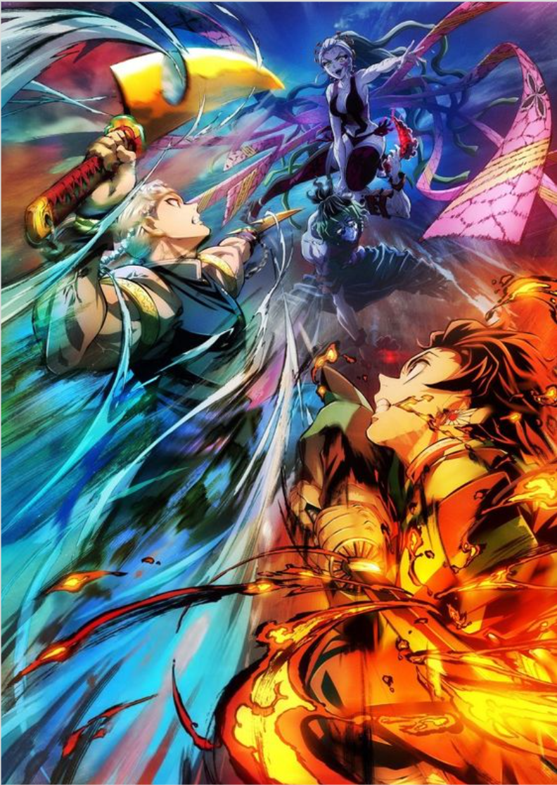 Nome do produto: Pôster Tanjiro e Uzui contra Lua Superior 6 | Demon Slayer