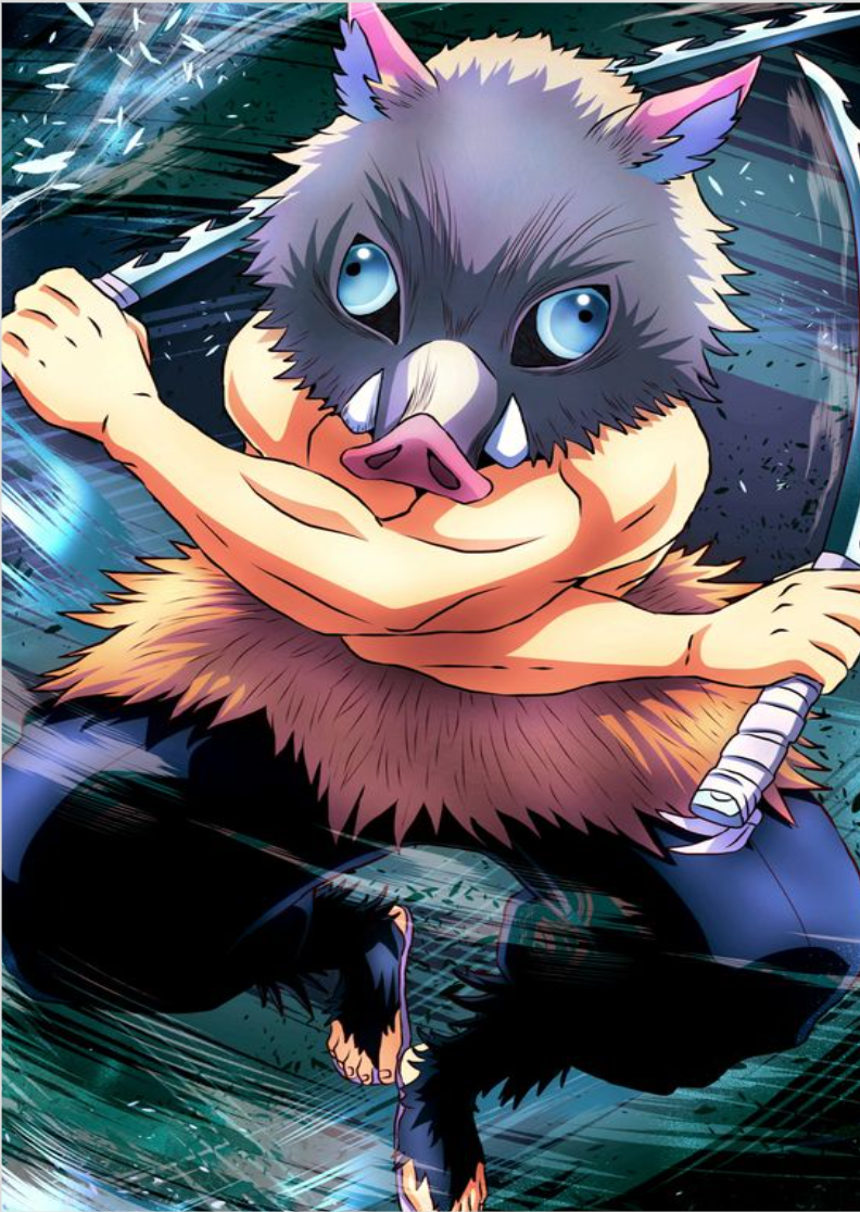 Nome do produto: Pôster Inosuke Hashibira| Demon Slayer