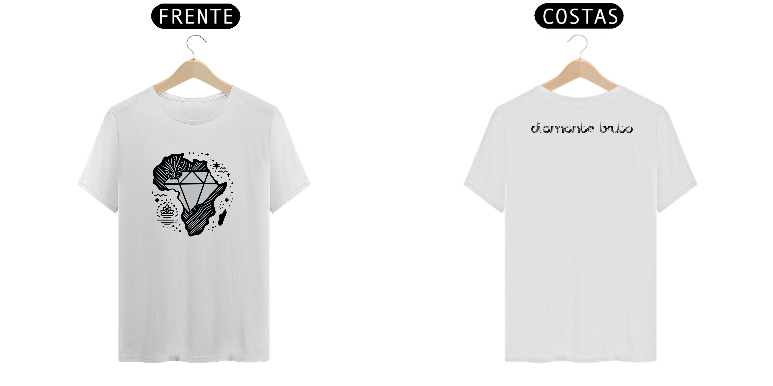 Nome do produto: Camiseta Diamante Bruto linhas Africanas