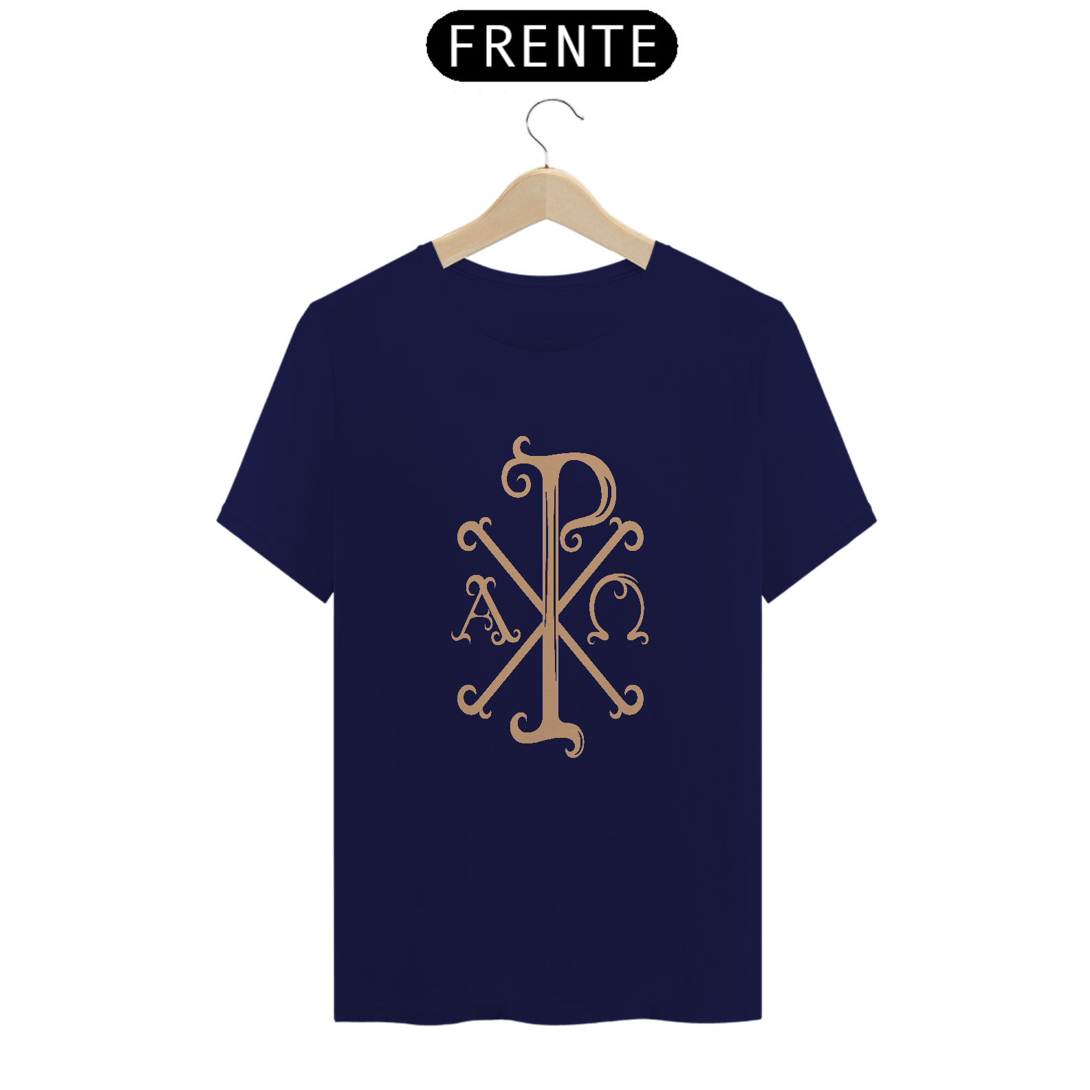 Nome do produto: Camiseta Basic Cristograma PX Chi Rho Ouro
