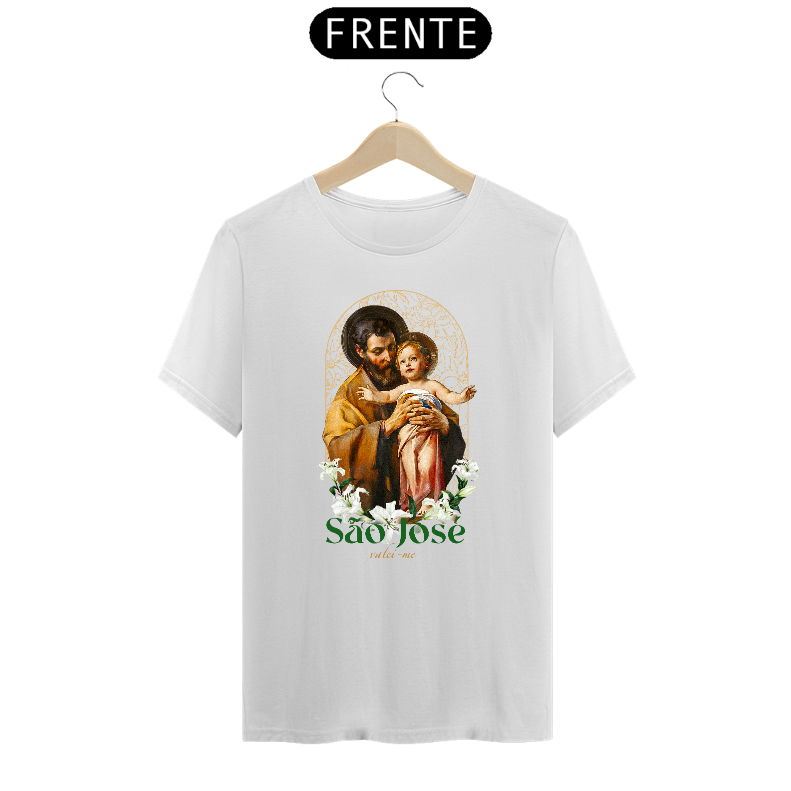 Nome do produto: Camiseta Premium  São José Valei-me Branca